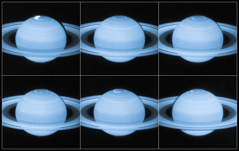 Illustration for article titled Hubble Sees High-Speed Dancing Aurora on Saturn